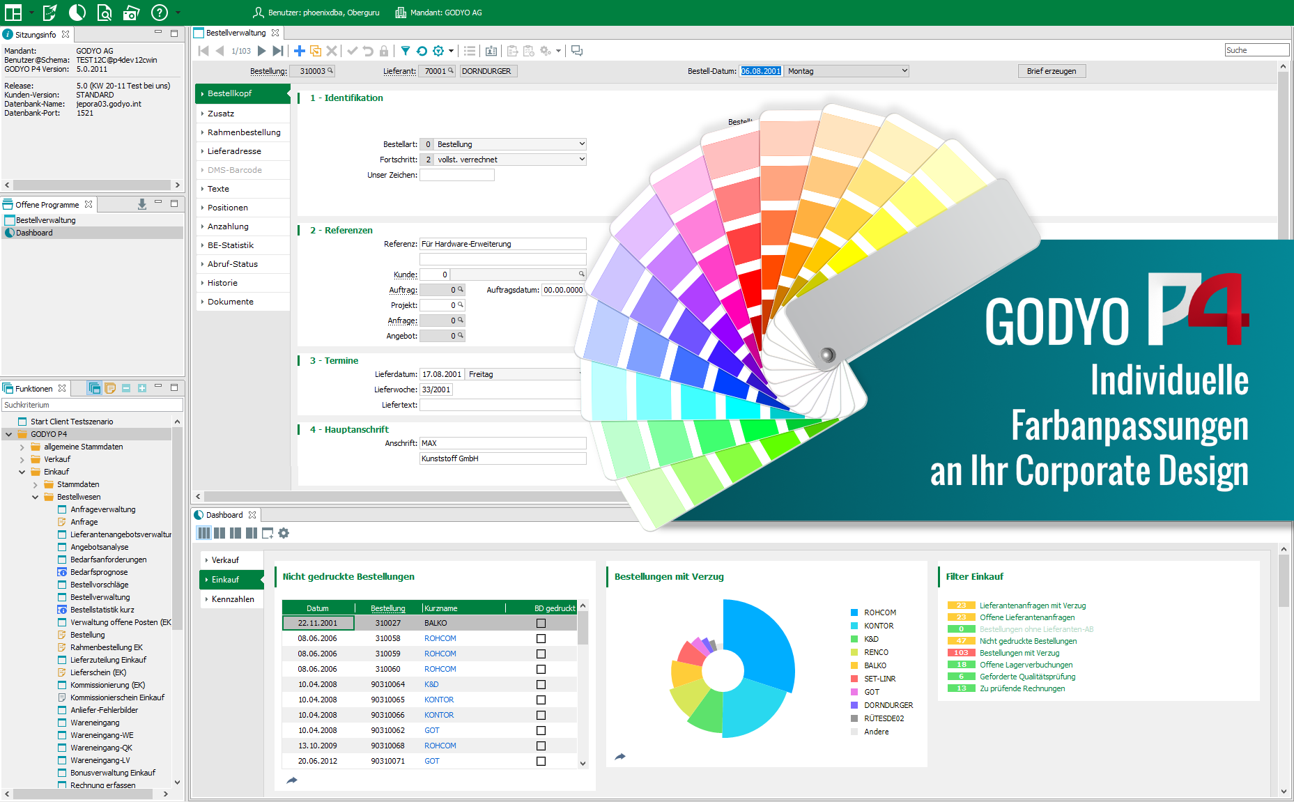 Individuelle Farbgestaltung | Machen Sie aus Ihrem GODYO P4 Ihr ERP mit den Anpassungen an Ihr Corporate Design.